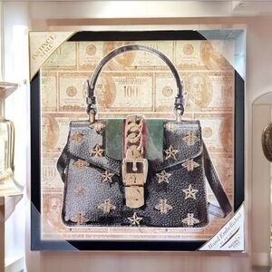 NWT GUCCIike BAG AND MONEY framed artwork